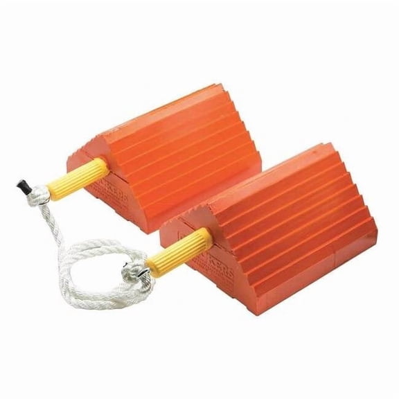 Checkers Wheel Chock,9" D,5" H,16" W,Orange,PR UC1400-6-P