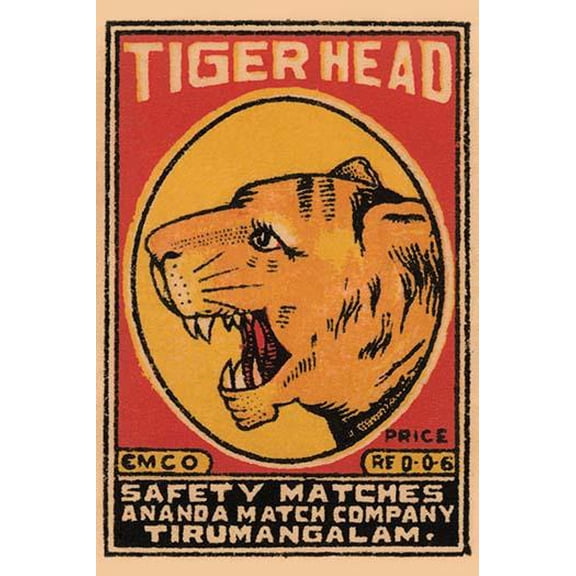 Tiger Head Safety Matches-Fine Art Canvas Print (20" x 30")