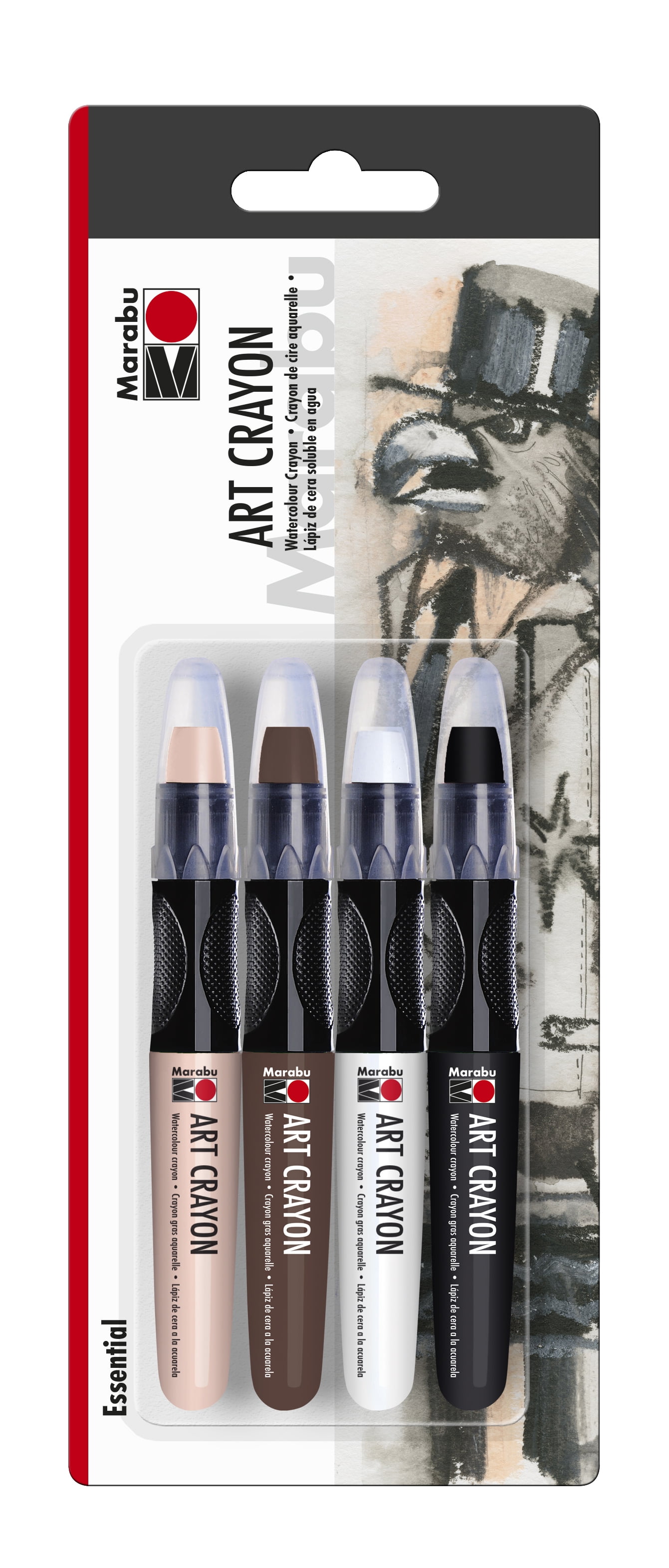 Marabu Art Crayon Set, 4Colors, Essential