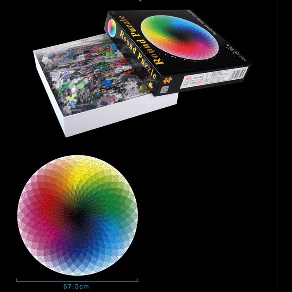 1000pcs/set DIY Color Jigsaw Puzzle Rainbow Round Geometrical Photo TOYS 
