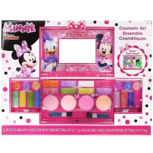Townley Girl Disney Minnie Mouse Super Sparkly Cosmetic Set for Girls, 22 Lip glosses, 4 blushes