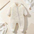 thumbnail image 2 of CAICJ98 Newborn Baby Boy Girl Fleece Outfit Footie Jumpsuit Winter Zipper Long Sleeve One-Piece Romper Snowsuit Warm Clothes,Size 3-6 Months, 2 of 9
