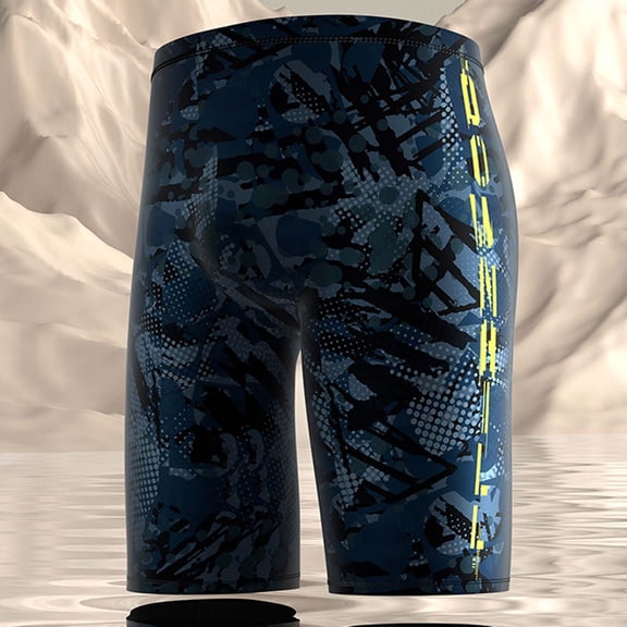 Conairie Swim Trunks Men Competitive Athletic Swim Team Suit Lightweight Elastic Waist Swim Jammers Upf 50 Dark Blue L
