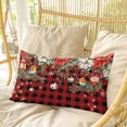 thumbnail image 4 of Christmas Plaid Pillow Covers, Linen Long Throw Pillow Case, Xams Tree Winter Poinsettia Pine Cones Holiday Pillow Protector Decorative Cushion Cover for Living Room/Bedroom 16" x 24", 4 of 8