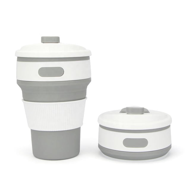 Silicona Taza Plegable, Plegado de café Taza de Viaje de Silicona a Prueba de Fugas Taza Regalo Taza 350 ML de Calidad alimentaria para Camping Senderismo