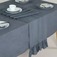 thumbnail image 4 of The Art Box Table Runner -12 x 72 Inches Gray Rectangular Solid Ruffled Table Runner Kitchen Dining Table Decor, 100% Cotton Runner for Weddings Party Banquets Decor, Fit Rectangle and Round Table, 4 of 9