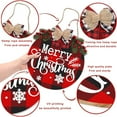thumbnail image 5 of Christmas Wooden Welcome Door Sign Door Wreath with Simulated Leaf Bow Decoration Wreath, 5 of 8