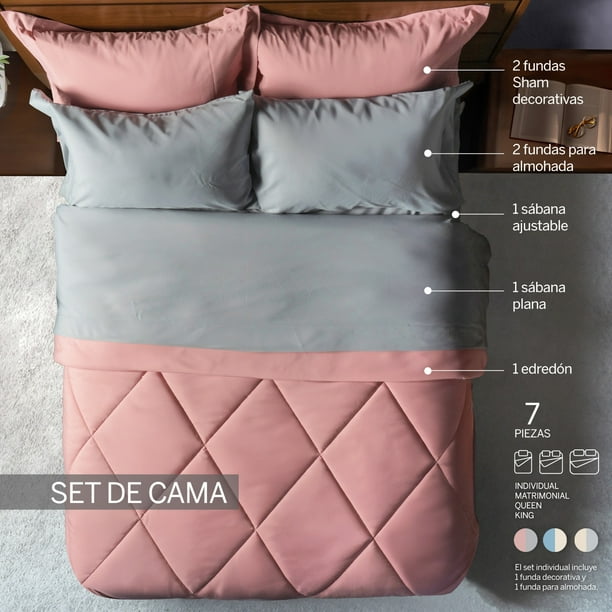 Sábanas Edredon Rosa Individual Set De Sabanas Y Edredon Queen