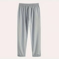 thumbnail image 6 of Diufon Cotton Linen Lounge Pants for Women Side Hem Button Pants Pockets Elastic High Waist Drawstring Pants, 6 of 7
