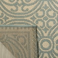 thumbnail image 4 of SAFAVIEH Linden Odetta Geometric Indoor/Outdoor Area Rug, Aqua/Cream, 6'7" x 6'7" Square, 4 of 8