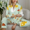 thumbnail image 6 of Daiia Mushroom Bee for Women's Long-Sleeved Pajama Set – Soft & Comfortable Sleepwear Button-Up Pajamas Cozy Lounge Wear-Small, 6 of 7