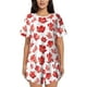 thumbnail image 1 of Balery Realistic Maple Leaf Conjunto de Pijama para Mujer con Estampado, Dos Piezas de Manga Corta y Shorts, Ropa de Dormir Suave con Cuello Redondo y Bolsillos-3X-Large, 1 of 6