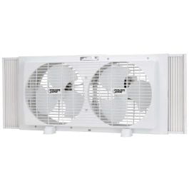 

Power Zone Power Zone BP2-9 Fan 120 V 9 in Dia Blade 6-Blade 2-Speed Rotary Control Control Window Mounting White