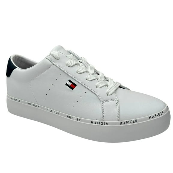 Tommy Hilfiger Women's Henissly Sneaker Size 8 White Lace up Casual & Stylish