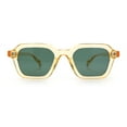 thumbnail image 4 of Gentlemanly Hipster Boho Horn Rim Retro Plastic Hustler Sunglasses Yellow - Green, 4 of 8