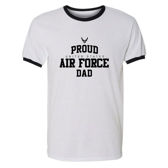 Proud Air Force DAD Adult Short Sleeve Ringer T-shirt