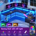 thumbnail image 6 of L Shaped Gaming Desk, Home Office Desk with File Drawer & Power Outlet, Gaming Desk with LED Lights, Corner Computer Desk, Black, 6 of 7