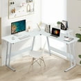 thumbnail image 2 of CL.HPAHKL L Shaped Desk Corner Gaming Desk Table with Large Monitor Riser Stand Computer Desk with Large Desktop Studying and Working and Gaming for Home and Work Place（ White 51 Inch ）, 2 of 7