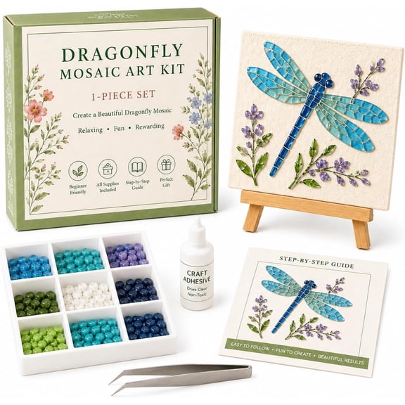 DIY Sea Glass Art Kit for Adults and Beginners, Mosaic Craft Kit with Colorful Pieces for Ocean and Nature Inspired Artwork, Creative Handmade Home Decor and Gift