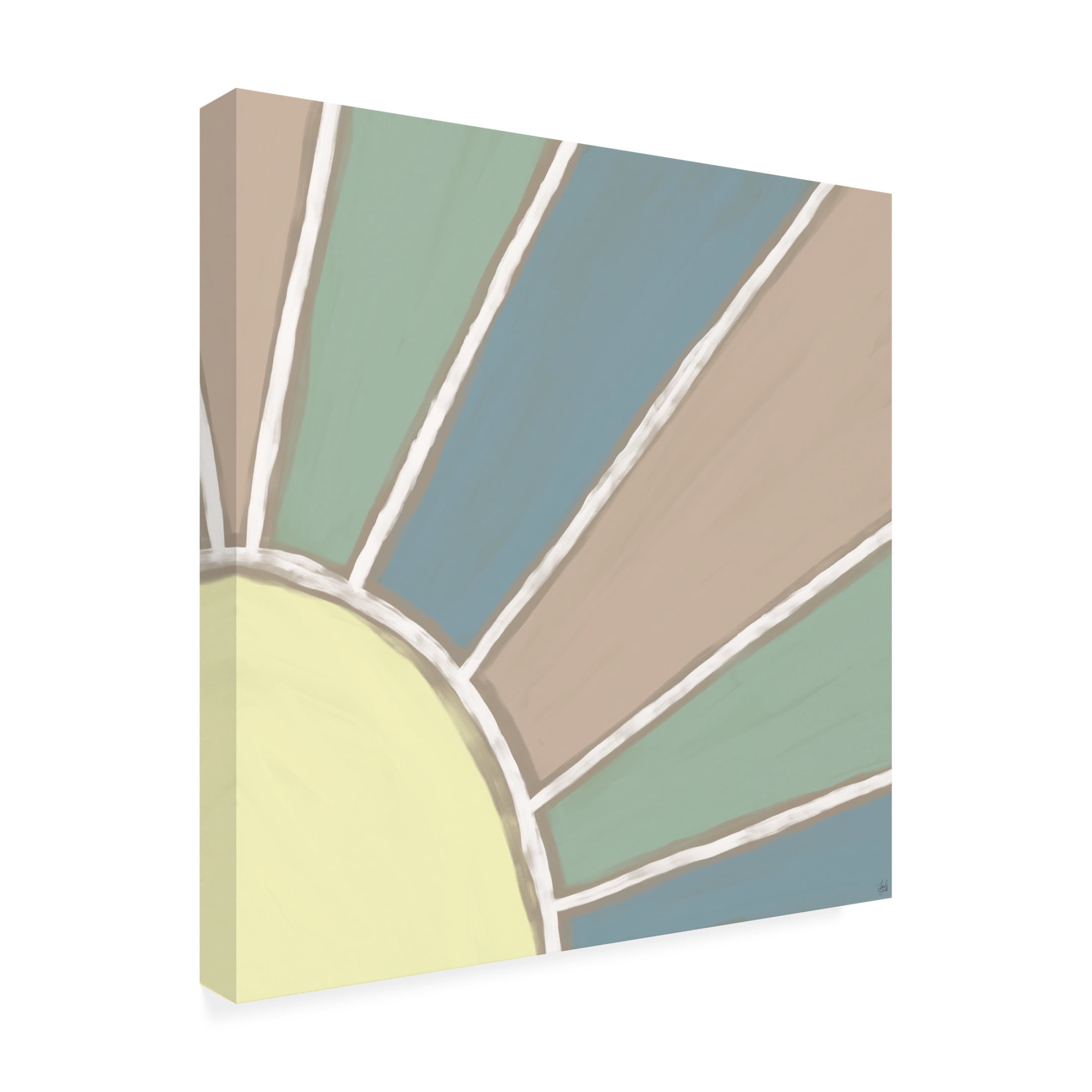 Canvas Wall Art - Line and Brush 'Rays' Wall Art for Living Room, Bedroom, or Office Décor by Trademark Fine Art - 14 x 14 Inches