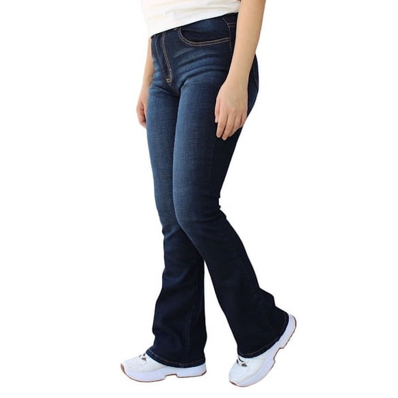 Pantalón de mezclilla stretch John Silver Betty Girls Semi acampanado color azul petróleo