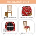 thumbnail image 4 of Red Christmas Snowflake Seat Covers for Dining Room Chairs Set Of 4,Stretch Printed Washable Chair Seat Cover with Elastic Ties and Button,Removable Waterproof Couch Cushion Covers, 4 of 6