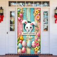thumbnail image 4 of HongHeng Happy Easter Door Cover Bunny Banner Large Fabric Colorful Spring Welcome Decoration for Easter Party Photo Booth Background Favor Supplies, 35 x 70 Inches, 4 of 6