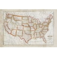 thumbnail image 2 of Murdock, Ramona 18x13 White Modern Wood Framed Museum Art Print Titled - Map of USA, 2 of 4