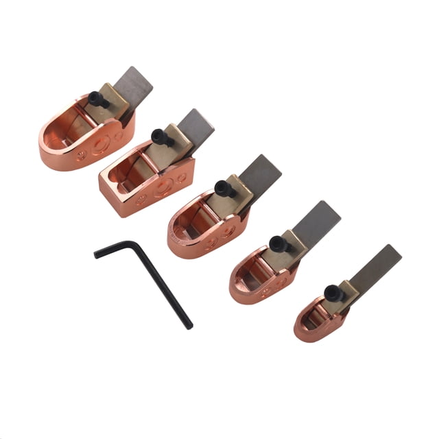 Riwcyla Ensemble de 5 Pcs d'Avion de Menuiserie Rabots pour Violon à Pouce Semelle Courbée Métal Laiton Outil de Luthier pour Bricolage Violon Alto Violoncelle Instrument en Bois