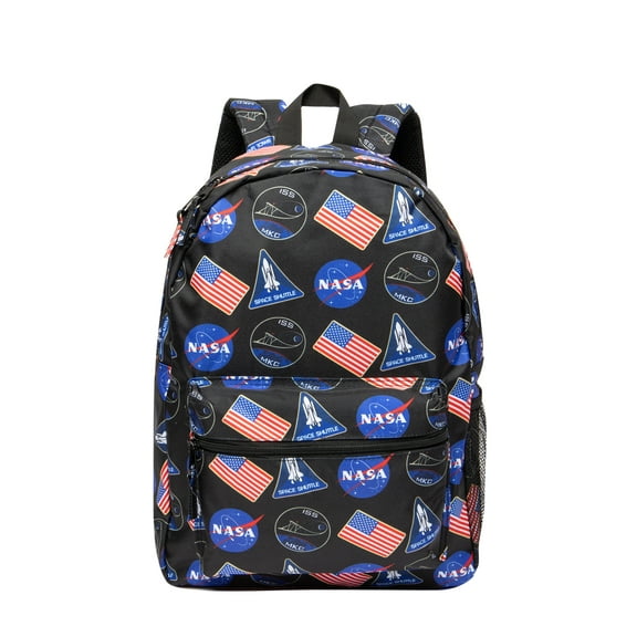NASA Unisex 17 in Utility Backpack American Flag, Black