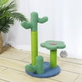 thumbnail image 1 of Modern Cactus Scratching Pad Climbing Frame Toys w/ Platform, Cat Climber Toy w/ Ball for Indoor, 1 of 8