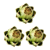 3-Pack Large Green Faux Artichokes - Artificial Vegetables and Fake Fruits for Kitchen Decorations