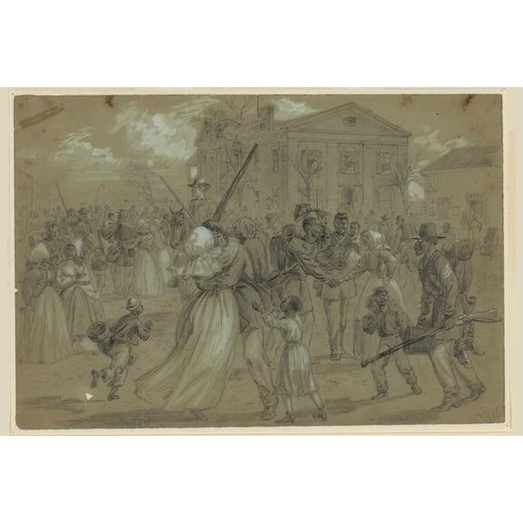 Print: African American Soldiers Mustered Out At Little Rock, Arkansas