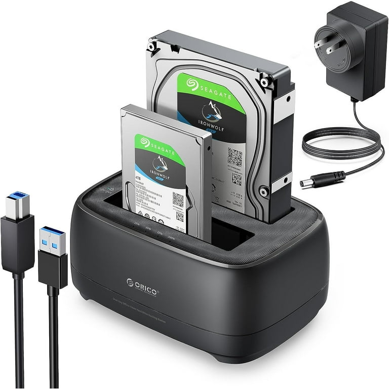 ORICO Dual Bay 40TB SATA SSD/HDD Hard Drive Docking Station with