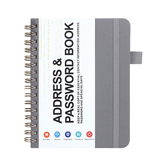 Jierger Address and Password Book with Alphabetical Tabs, Hardcover Spiral Bound Organizer for Contacts and Logins, Telephone Notebook for Home Office, Graduation Gift Idea
