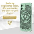 thumbnail image 2 of Case Yard iPhone-12-Mini Case Clear Soft & Flexible TPU Ultra Low Profile Slim Fit Thin Shockproof Transparent Bumper Protective Cover Drop Protective Cell Phone Cases (Royal Ohm Mandala), 2 of 8
