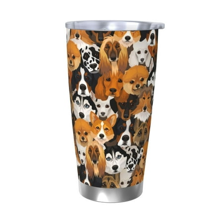 

Susaid Dogs Different Breeds Print 20oz Car Cup Insulated Coffee Cup Fully Spill Proof Travel Coffee Mug Stainless Steel Tumbler for Work Home Outdoor Car-Without Straw