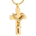 thumbnail image 3 of Cross Urn Necklace for Ashes, Stainless Steel Cross Memorial Cremation Ashes Urn Pendant Necklace Keepsake Jewelry Urn, 3 of 8