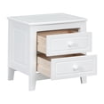 thumbnail image 4 of 2-Drawer Nightstand For Bedroom, Mid Century Retro Bedside Table With Classic Design, White, 4 of 11