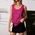 thumbnail image 5 of Tank Tops For Women Summer Fashion Sequin Tops Neck Sequin Sleeveless Tanks Tops Blouses Camisole Tops For Women, 5 of 7