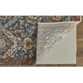 thumbnail image 6 of 5' X 8' Blue Orange And Ivory Floral Power Loom Area Rug With Fringe, 6 of 8