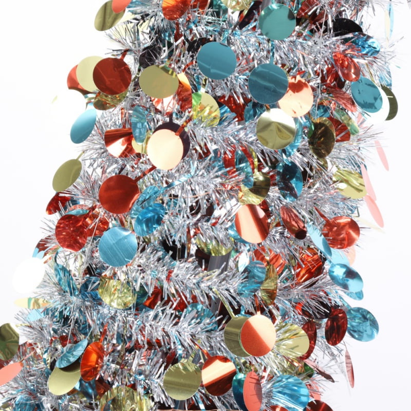 Pop Up Christmas Tree 5 Foot Tinsel Tree Collapsible Xmas Trees
