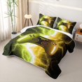 thumbnail image 3 of meiyoeat Neon Lightning Gamer Twin Quilt Set for Teens Boys, Electric Yellow Green Gaming Twin Coverlet Set, 2pcs 1 Bedspread and 1 Pillowcase, 3 of 7