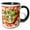 Black/White, variant on 3drose, Geometric Balance Underscores This Salad Illustration, 11oz Two-tone Green Mug