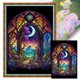 thumbnail image 1 of Hilo Algodón Bordado Punto Cruz Bruja Vitral Impreso 11CT 40x60cm, 1 of 9