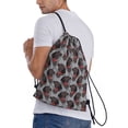 thumbnail image 2 of Bingfone Cute Puppy Black Drawstrings Backpacks Bags for Men Women Gym Drawstrings Bag-Medium, 2 of 8