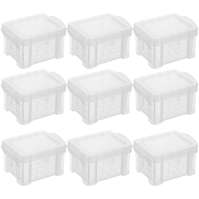 OULII 10Ud Cajas De Plástico Transparentes Con Tapa Apilables Para Almacenaje Eficiente En Casa