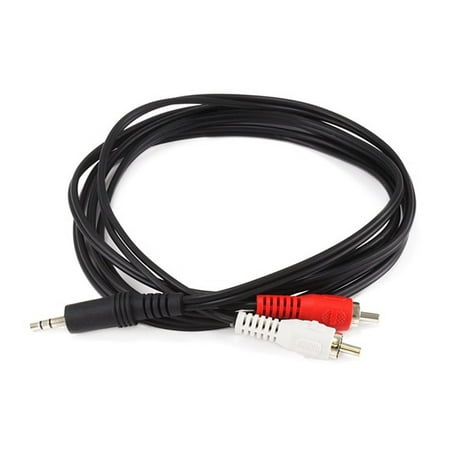 6ft 3.5mm Stereo Plug/2 RCA Plug Cable - Black - Walmart.com