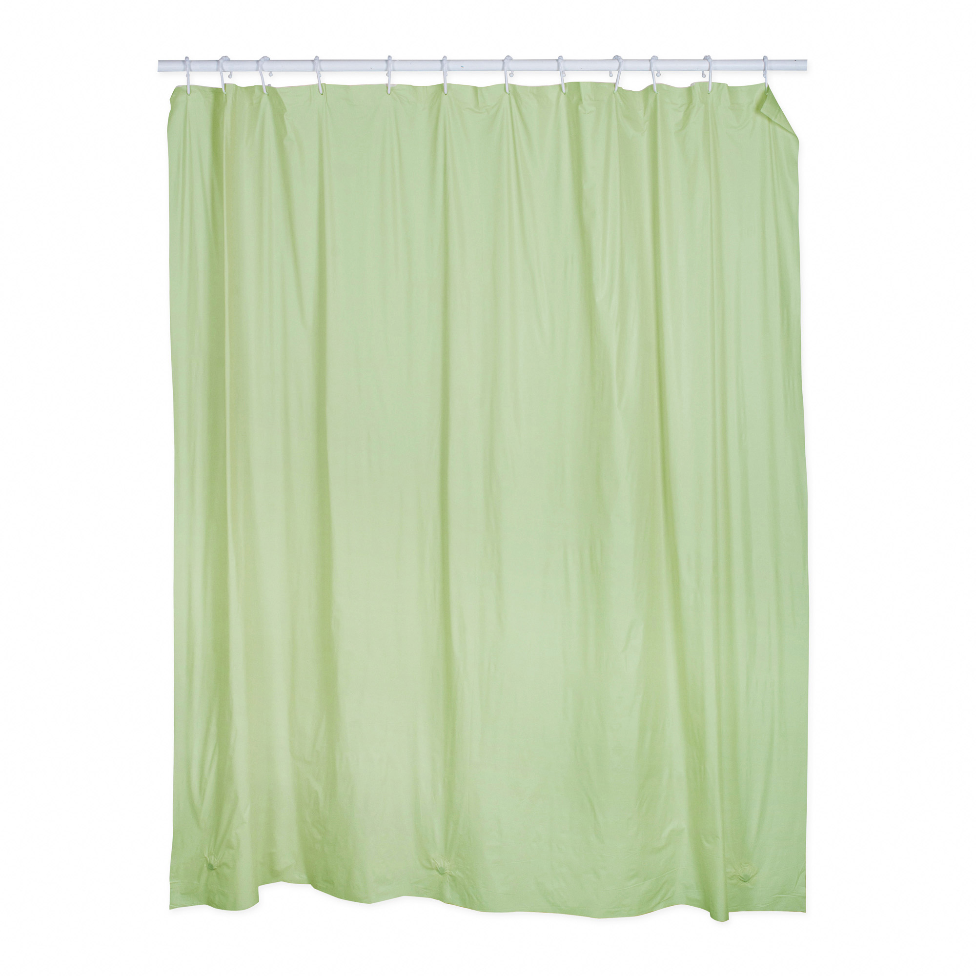 5.75' x 6' Apple Green Solid Modern Style Shower Curtain Liner