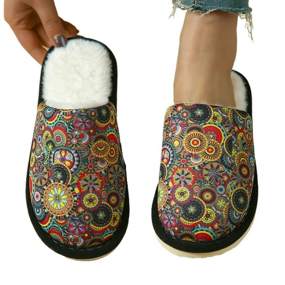 Bohemian style women's slippers home indoor slippers winter warmth